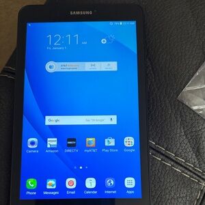 Samsung Black Tablet with Blue Display